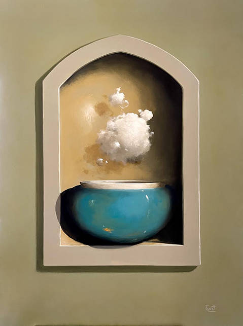 Blue Bowl with Clouds