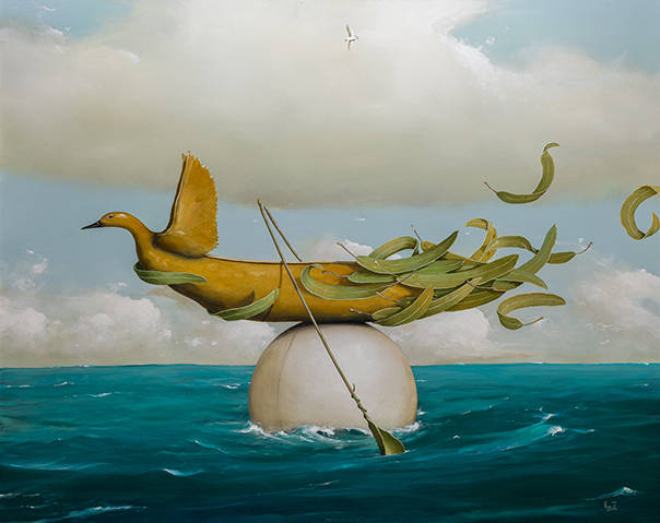 Blue Bowl with Clouds